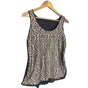Fairy Grunge Vintage Y2K The Limited Black Sheer Sequin Mesh Tank M